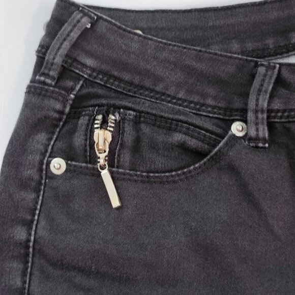 Buffalo David Bitton Faye jeans women's size 29 black mid-rise stretch skinny - Picture 8 of 13